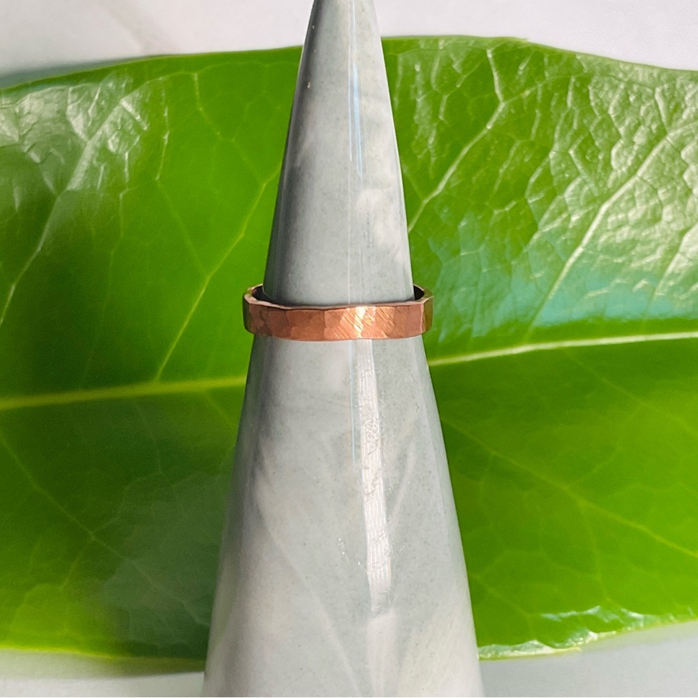 Raw Copper Ring Size 5.75 Band Jewelry Minimal Hammered Solid Handcrafted Usa